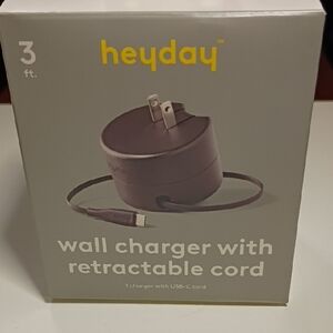 Heyday Gray Wall Charger with Retractable Cord